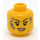 LEGO Yellow Woman in Dirt Bike Helmet Minifigure Head (Recessed Solid Stud) (3626 / 38285)