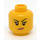 LEGO Gelb Woman im Dirt Bike Helm Minifigure Kopf (Einbau-Vollbolzen) (3626 / 38285)