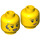 LEGO Yellow Woman in Dirt Bike Helmet Minifigure Head (Recessed Solid Stud) (3626 / 38285)