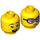 LEGO Yellow Woman in Rock Band Shirt Minifigure Head (Recessed Solid Stud) (3626 / 68588)