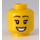 LEGO Giallo Donna con Azzurro scuro Capelli Minifigure Testa (Perno solido incassato) (3626 / 68587)