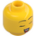 LEGO Yellow Woman with Dark Azure Hair Minifigure Head (Recessed Solid Stud) (3626 / 68587)