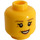 LEGO Yellow Woman with Pink Vest Minifigure Head (Recessed Solid Stud) (3626 / 38324)