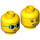 LEGO Gelb Woman mit Pink Vest Minifigure Kopf (Einbau-Vollbolzen) (3626 / 38324)