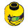 LEGO Yellow World Racers Head (Safety Stud) (3626 / 90207)