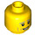 LEGO Yellow Yard Worker Minifigure Head (Recessed Solid Stud) (3626 / 98479)