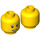 LEGO Yellow Yard Worker Minifigure Head (Recessed Solid Stud) (3626 / 98479)