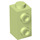 LEGO Geelachtig groen Steen 1 x 1 x 1.6 met Twee Studs aan de zijkant (32952)