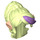 LEGO Vert jaunâtre Longue Cheveux avec Queue de cheval et Elf Oreilles et Lavender Highlights (25037)