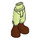 LEGO Geelachtig groen Minidoll Heup met Cropped Broek met Bruin Feet (dun scharnier) (2246)