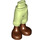 LEGO Geelachtig groen Minidoll Heup met Cropped Broek met Bruin Feet (dun scharnier) (2246)