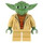 LEGO Yoda med Sandgrøn Skin og hvid Hår med Printed Tilbage Minifigur