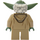 LEGO Yoda med Sandgrøn Skin og hvid Hår med Printed Tilbage Minifigur